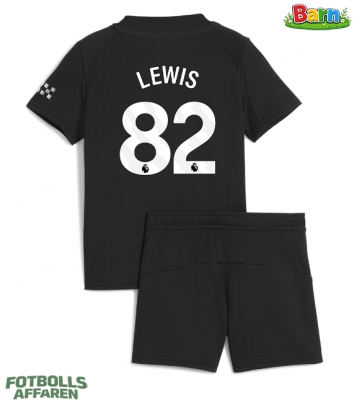 Manchester City Rico Lewis #82 Bortaställ Barn 2025-26 Kortärmad (+ Korta byxor)
